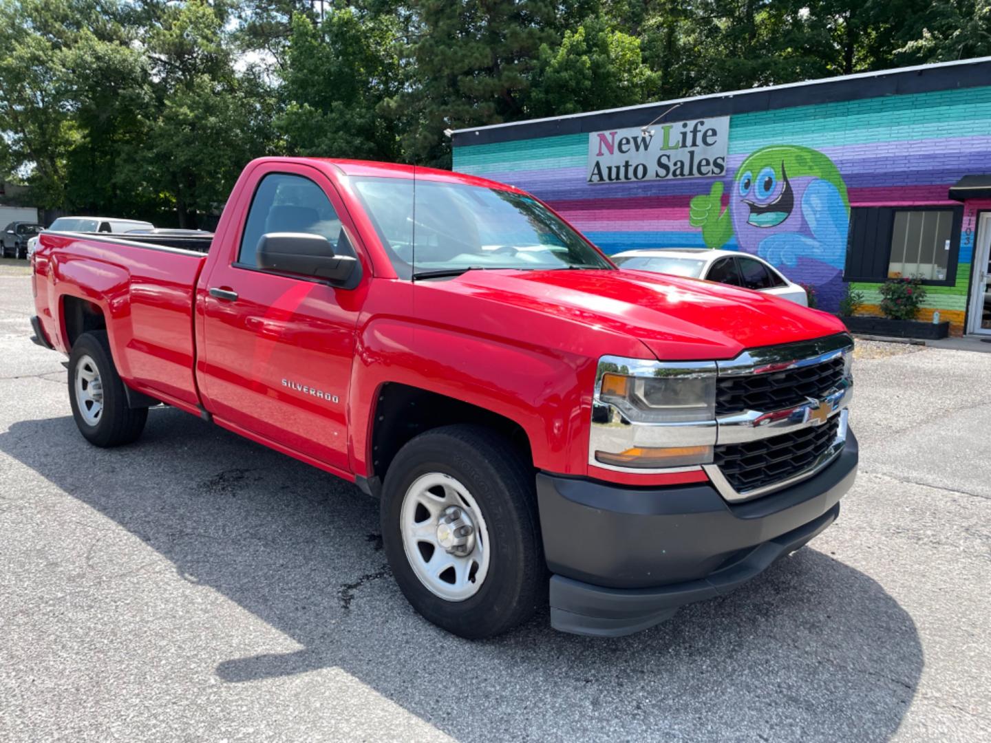 2016 RED CHEVROLET SILVERADO 1500 WORK TRUCK (1GCNCNEH4GZ) with an 4.3L engine, Automatic transmission, located at 5103 Dorchester Rd., Charleston, SC, 29418-5607, (843) 767-1122, 36.245171, -115.228050 - Local Trade-in with Easy Clean Vinyl Interior, Cold A/C, AM/FM Stereo, Power Locks, Bed Liner. Certified One Owner!! Located at New Life Auto Sales! 2023 WINNER for Post & Courier's Charleston's Choice Pre-owned Car Dealer AND 2018-2024 Top 5 Finalist for Charleston City Paper's BEST PLACE TO BUY - Photo#0